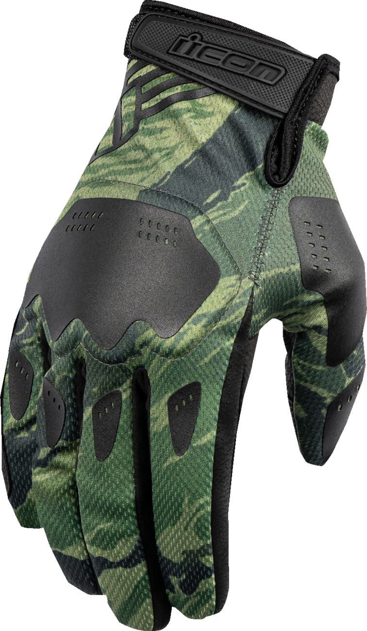 Guantes ICON Hooligan™ Tiger's Blood - Verde - Pequeños 3301-4623
