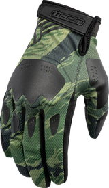 Guantes ICON Hooligan™ Tiger's Blood - Verde - Pequeños 3301-4623