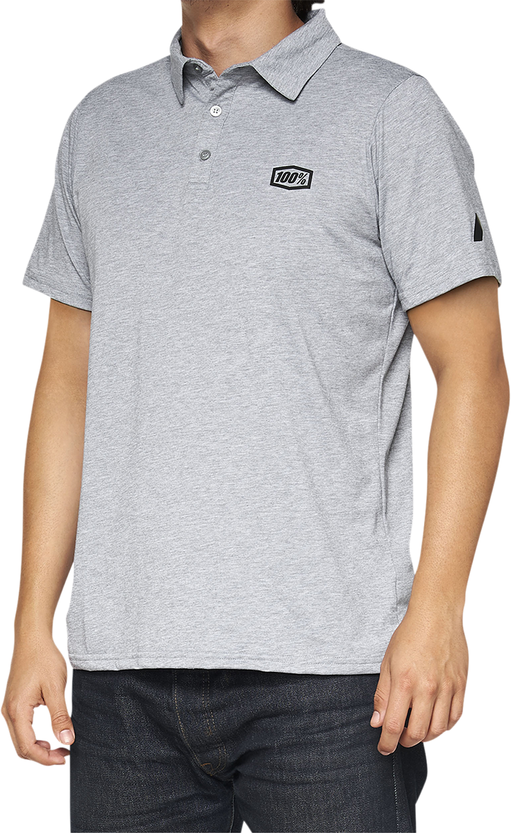 100% Corpo Polo Shirt - Heather Gray/Black - 2XL 35019-439-14