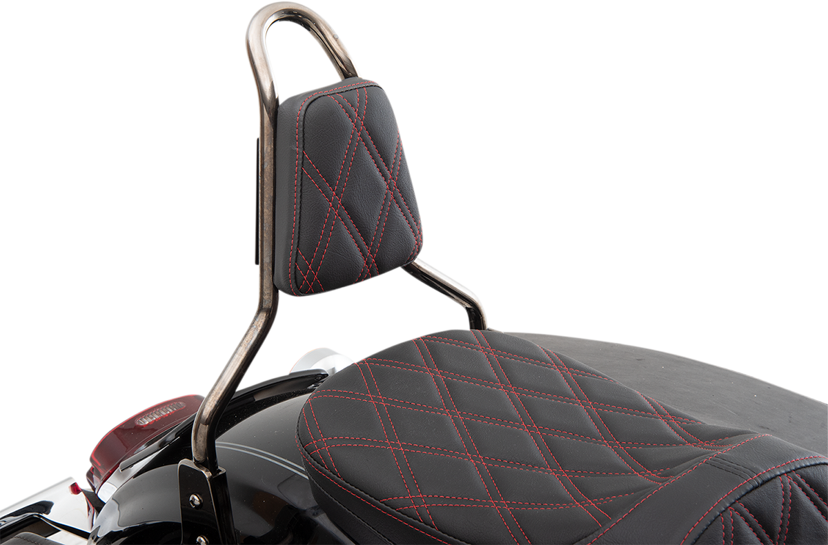 DRAG SPECIALTIES Sissy Bar Pad - Double Diamond - Red - Tapered 0822-0451