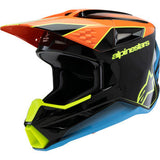 ALPINESTARS Youth SM3 Motorcycle Helmet - Fray - Gloss Black/Orange/Yellow Fluo- Medium 8301625-1455-YM