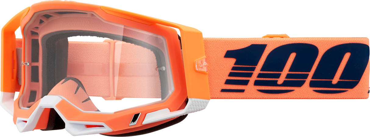 100% Racecraft 2 Goggles - Coral - Clear 50009-00018