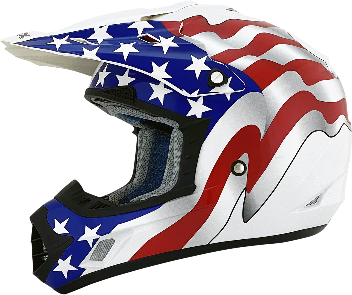 AFX FX-17 Motorcycle Helmet - Flag - White - Large 0110-2377