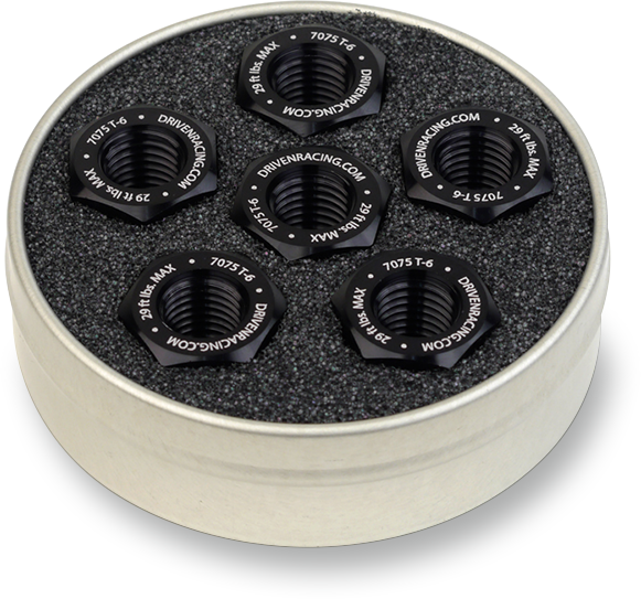 DRIVEN RACING Aluminum Sprocket Nuts - Black - M10 x 1.0 DSN6BK