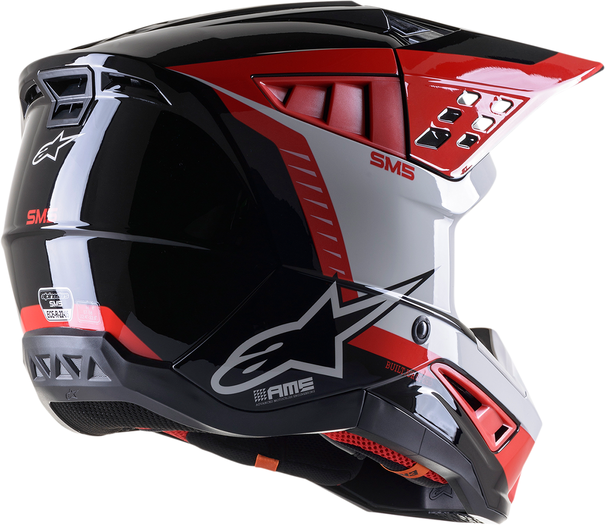 ALPINESTARS SM5 Motorcycle Helmet - Beam - Black/Gray/Red - Medium 8303722-1313-MD