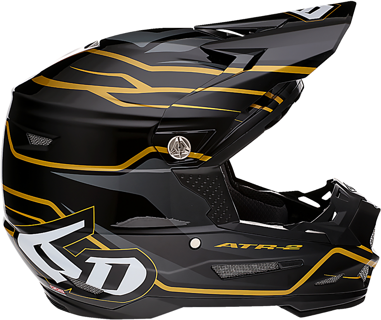 6D ATR-2 Motorcycle Helmet - Phase - Black/Gold - 2XL 12-2809