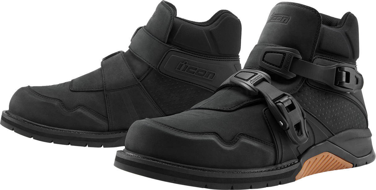 ICON Slabtown Waterproof Boots - Black - Size 9.5 3403-1308