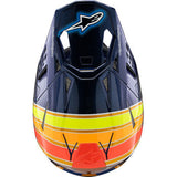 ALPINESTARS Supertech M10 Motorcycle Helmet - TLD Edition 25 - MIPS® - Gloss Dark Blue/Orange/Yellow/Fluo Red - Medium 8300225-7156-M