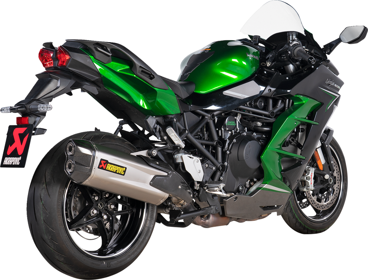 Kawasaki Ninja H2 SX 2018-2021 Exhaust, Akrapovic Slip-On Muffler in Carbon Fiber and Titanium S-K10SO21HRAABL