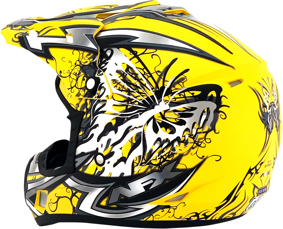 AFX FX-17Y Motorcycle Helmet - Butterfly - Matte Yellow - Small 0111-1393