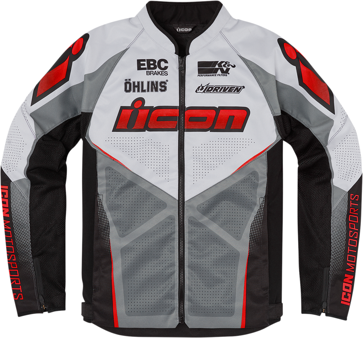 ICON Hooligan Ultrabolt Jacket - Gray/Red - Small 2820-5540