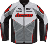 ICON Hooligan Ultrabolt Jacket - Gray/Red - Small 2820-5540