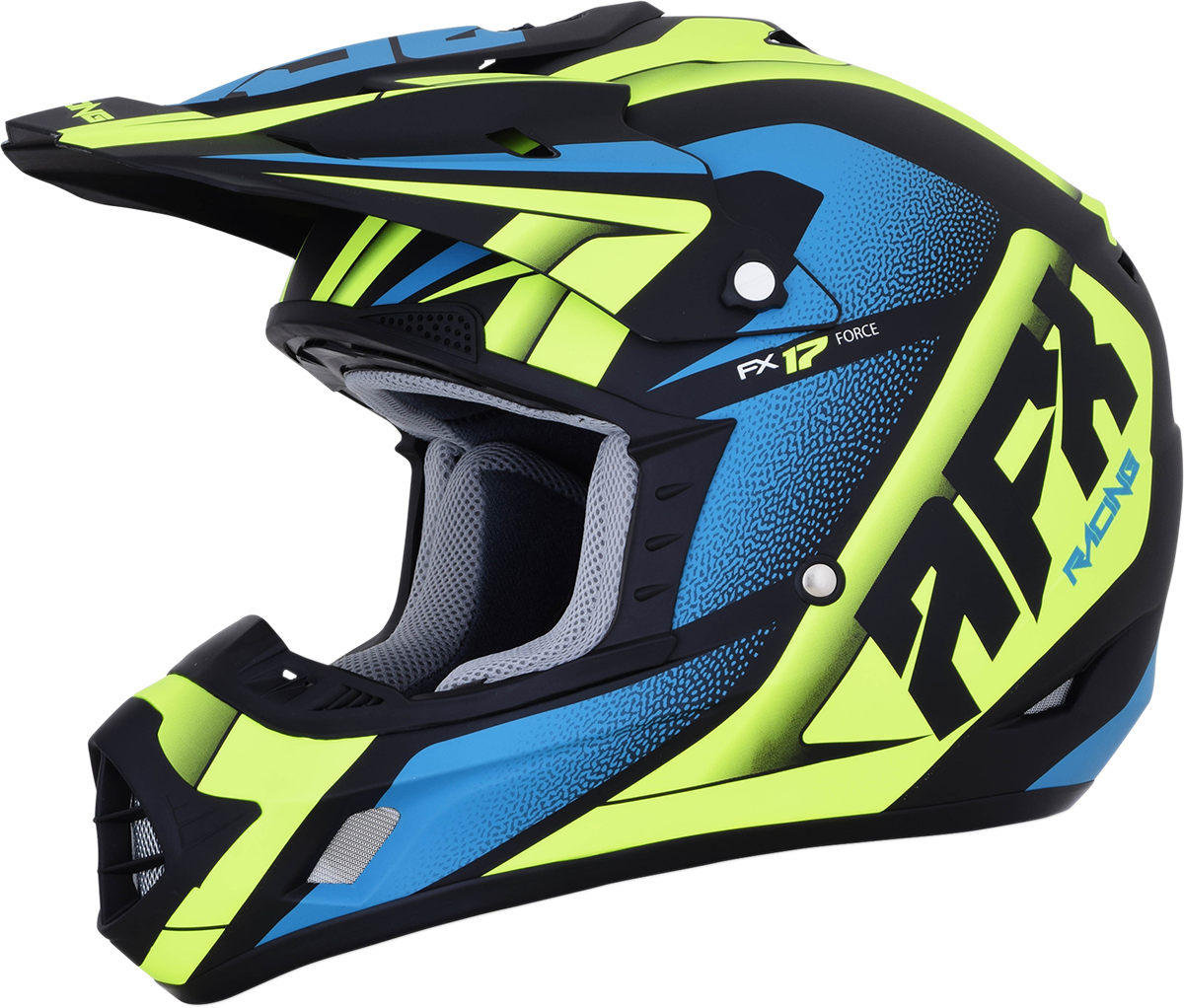 AFX FX-17 Motorcycle Helmet - Force - Matte Black/Green/Blue - Large 0110-5216