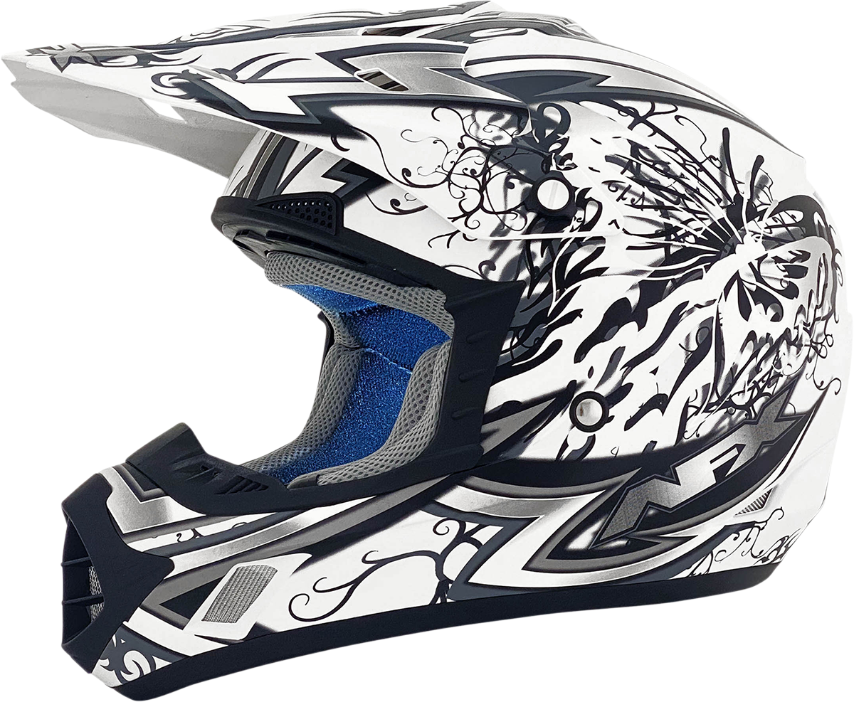 AFX FX-17 Motorcycle Helmet - Butterfly - Matte White - Small 0110-7127