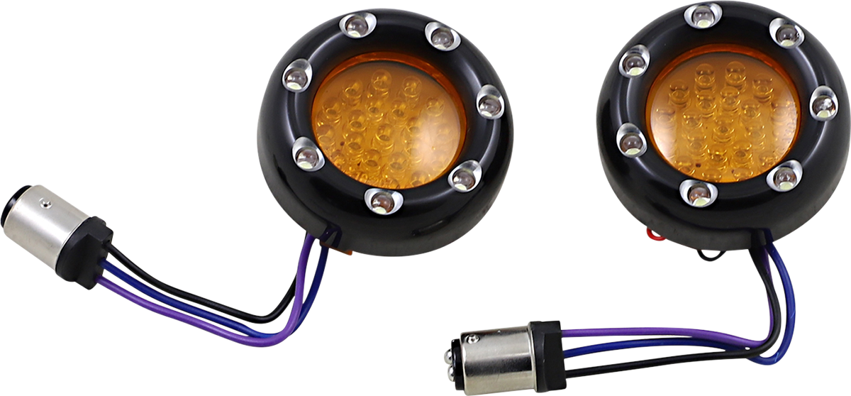 ARLEN NESS LED Light Kit for Factory Turn Signal Housing - Amber/White - Black 12-759