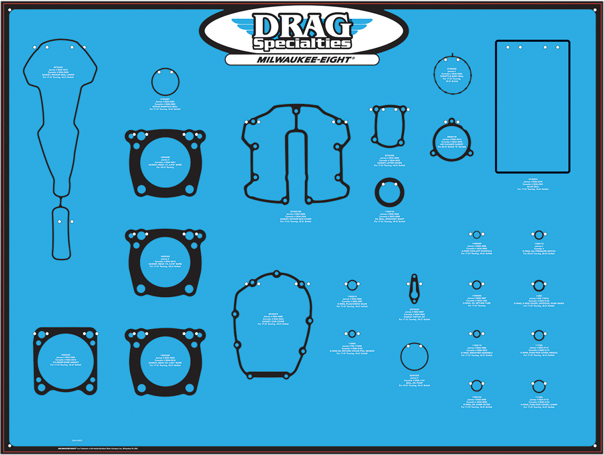 DRAG SPECIALTIES Gasket Display Board - M8 0934-6923