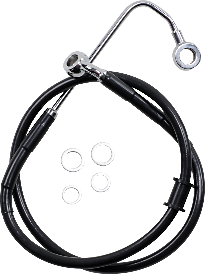 DRAG SPECIALTIES Brake Line - +2" - Black - '15-'17 Softail 618300-2BLK