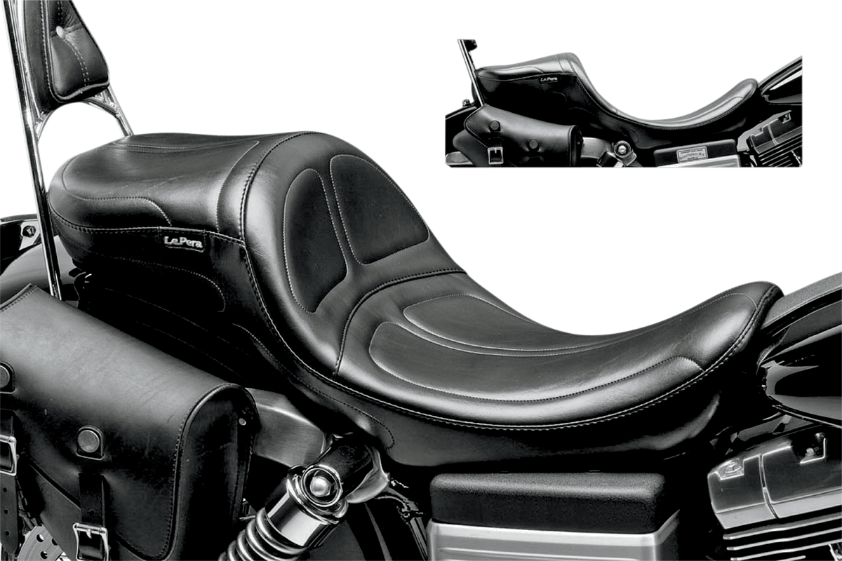 LE PERA Maverick Daddy Long Legs Seat - Black - Stitched - FXD '06-'17 LK-970DL