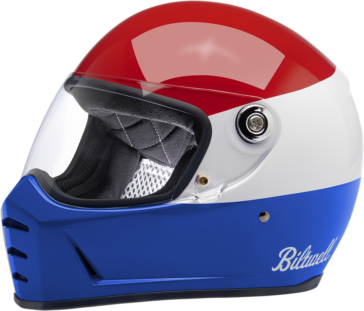 BILTWELL Lane Splitter Motorcycle Helmet - Gloss Podium Red/White/Blue - XS 1004-549-101