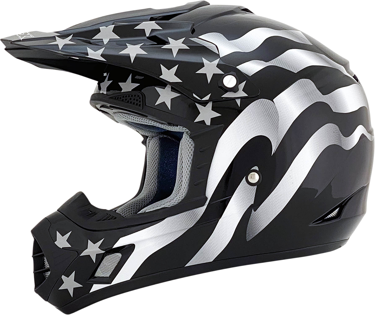 AFX FX-17 Motorcycle Helmet - Flag - Stealth - Large 0110-2365