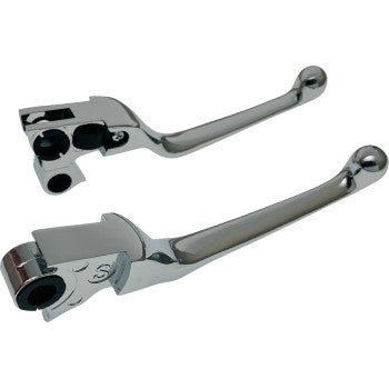 DRAG SPECIALTIES Lever Set - Narrow - Chrome 0610-2300