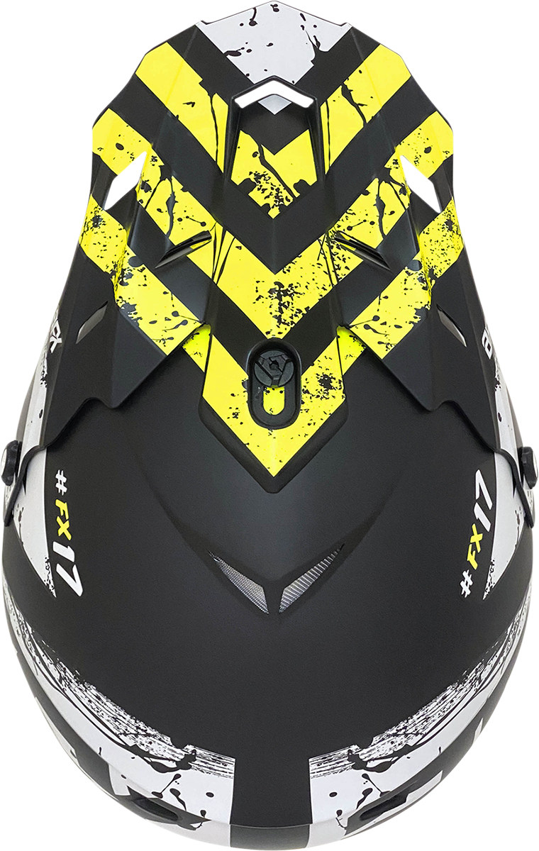 AFX FX-17 Motorcycle Helmet - Attack - Matte Black/Hi-Vis Yellow - Medium 0110-7174