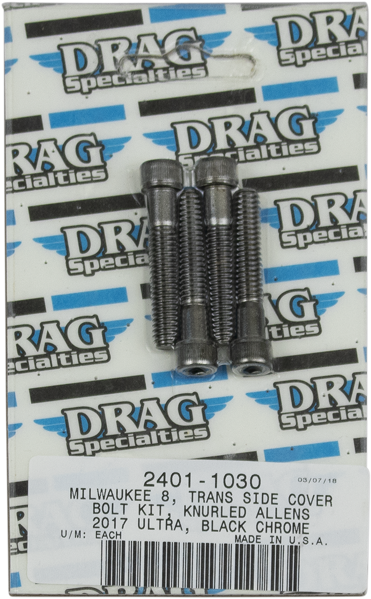 DRAG SPECIALTIES Transmission Cover Bolt Kit - Black/Chrome - M8 MK782BK