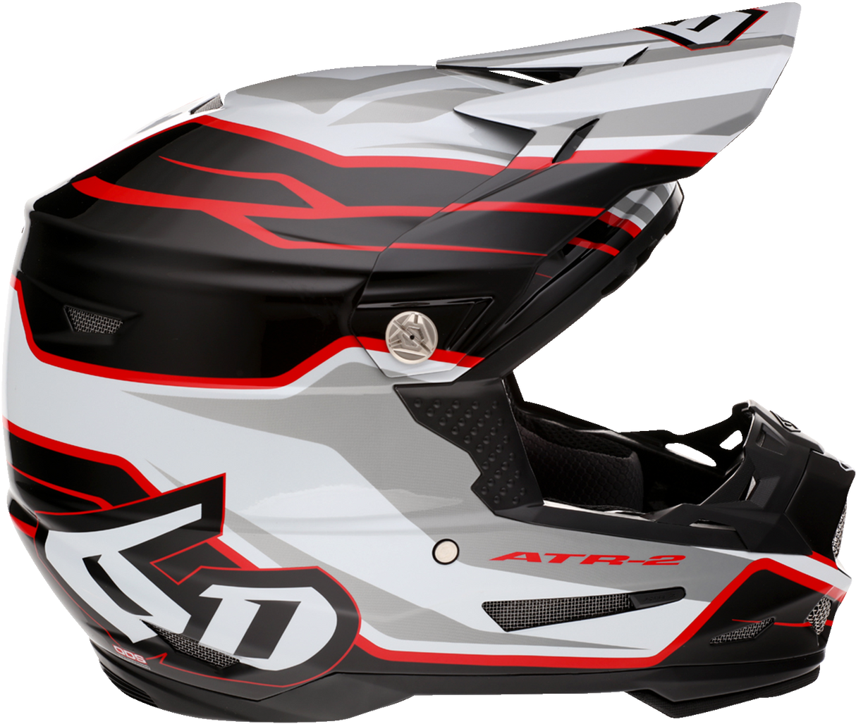 6D ATR-2 Motorcycle Helmet - Phase - White/Red - 2XL 12-2839