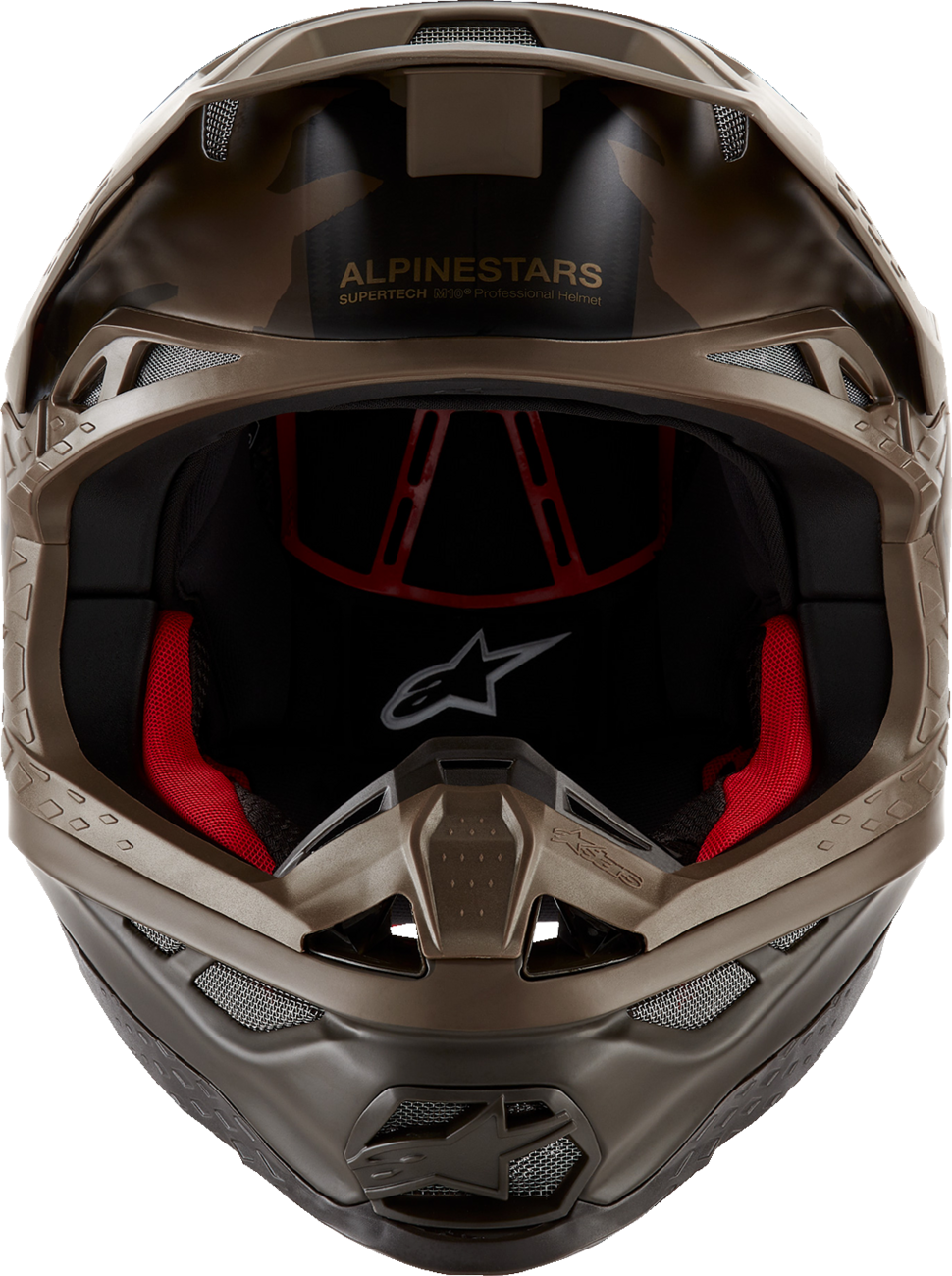 ALPINESTARS Supertech M10 Motorcycle Helmet - Squad - MIPS® - Dark Brown/Gold - Small 8302823-839-SM