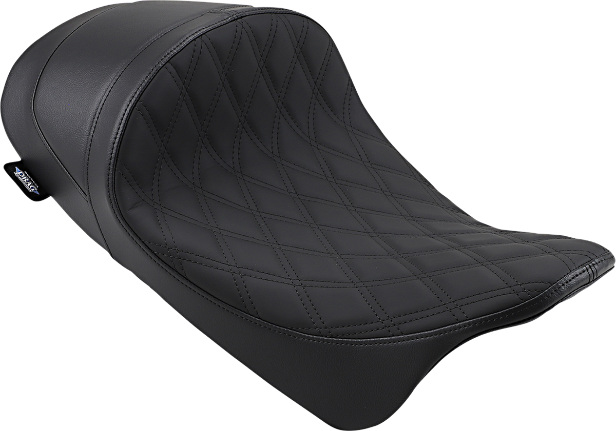 DRAG SPECIALTIES Forward Low Solo Seat - Diamond - Black - FL '08-'22 0801-1252