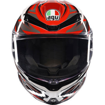 AGV K6 S Motorcycle Helmet - Reeval - White/Red/Gray - Small 2118395002-023-S