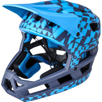 KALI DH Invader Bicycle Helmet - LTD Glitch - Matte Navy/Cyan - L-2XL 0211323227