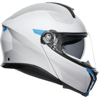 AGV Tourmodular Motorcycle Helmet - Frequency - Light Gray/Blue - Large 211251F2OY00614