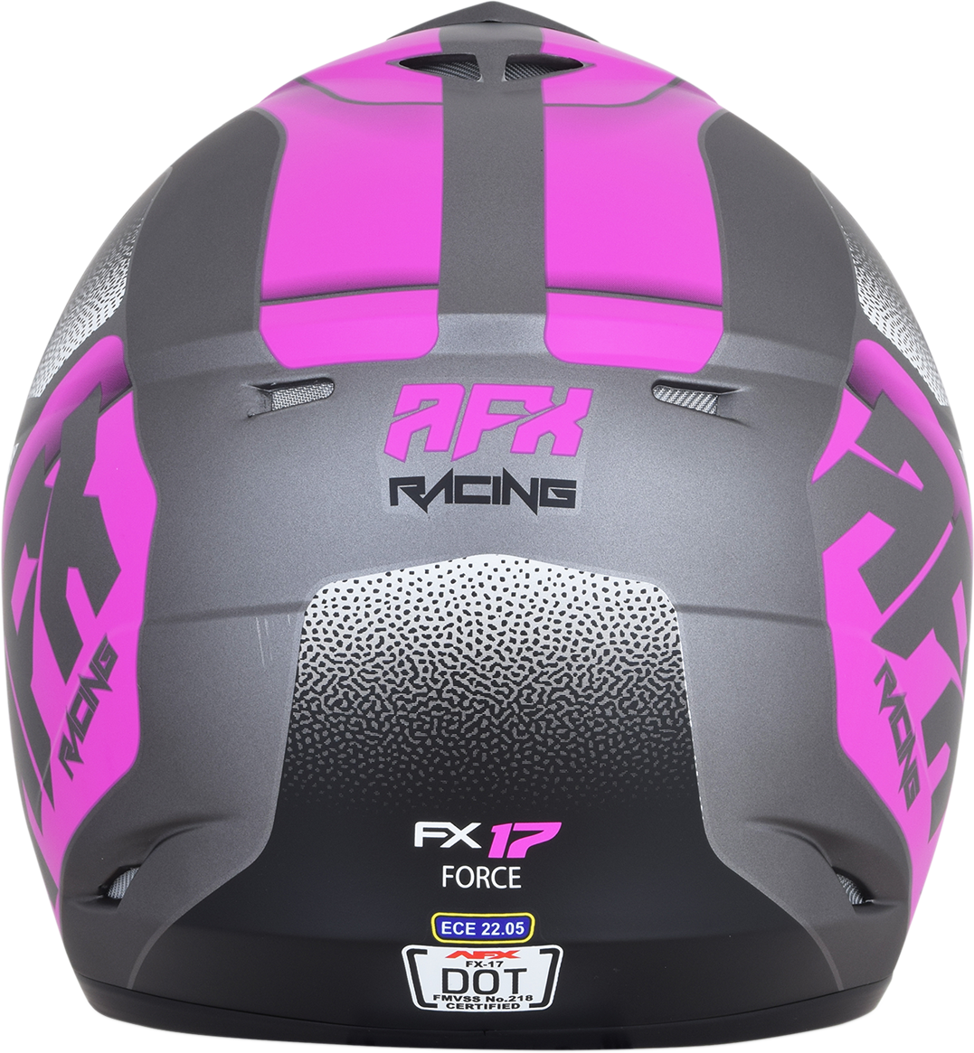 AFX FX-17 Motorcycle Helmet - Force - Frost Gray/Fuchsia - Medium 0110-5210