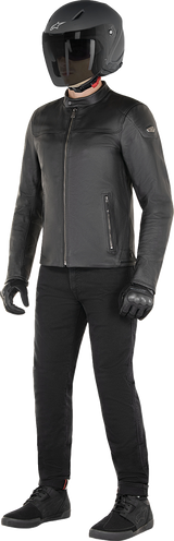 ALPINESTARS Blacktrack Leather Jacket - Black - 3XL 3103824-1100-3X