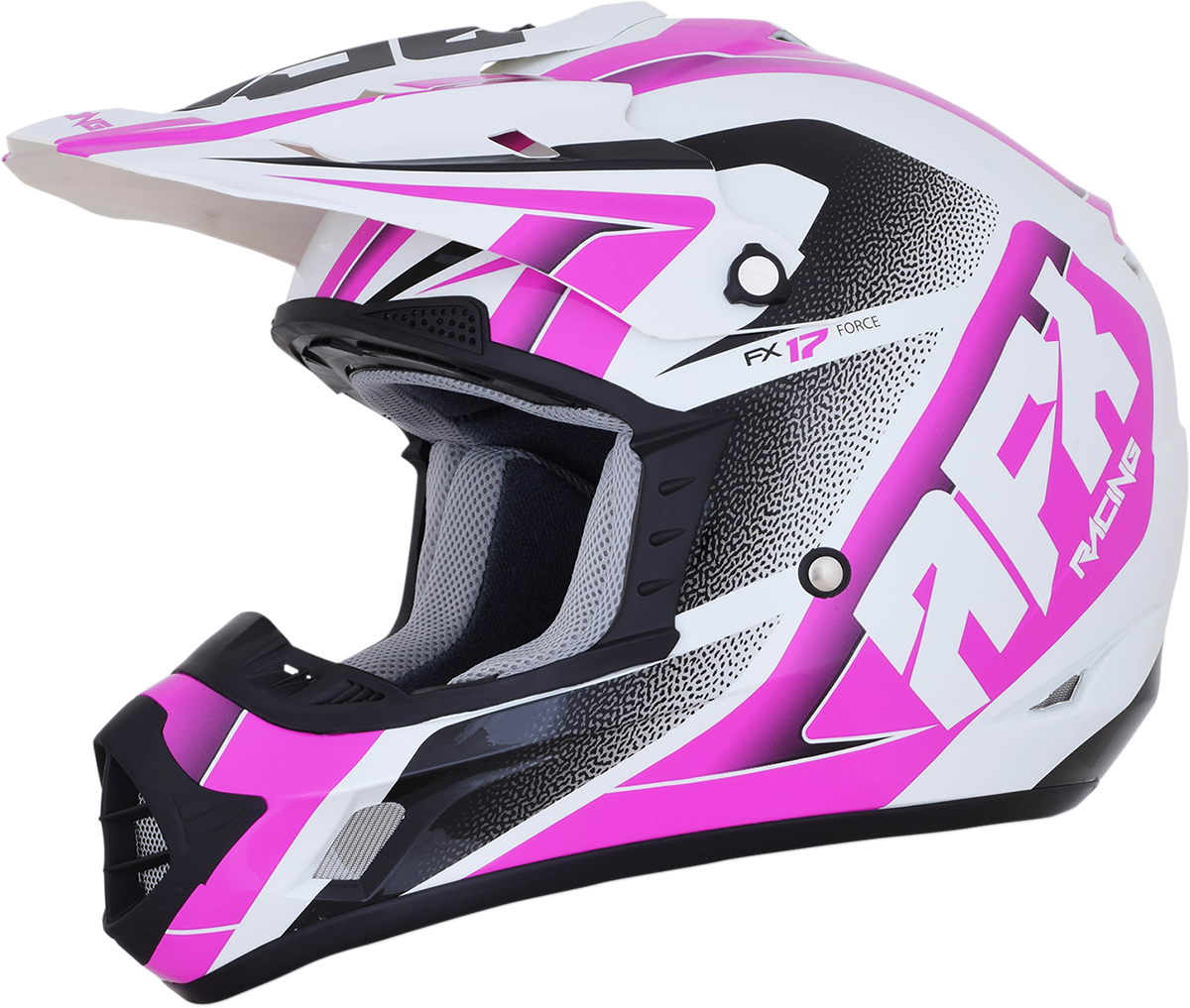 AFX FX-17 Motorcycle Helmet - Force - Pearl White/Fuchsia - XS 0110-5255