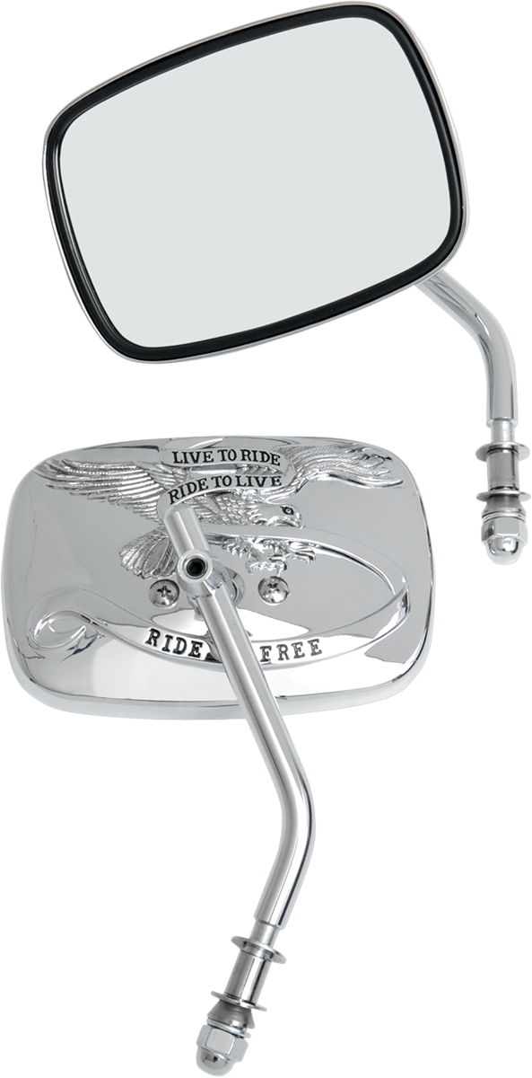 DRAG SPECIALTIES Live to Ride Mirrors - Chrome - Pair M60-0007C