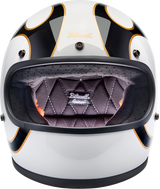 BILTWELL Gringo Motorcycle Helmet - Flames - White/Black - Medium 1002-561-503