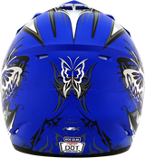 AFX FX-17 Motorcycle Helmet - Butterfly - Matte Blue - Medium 0110-7123