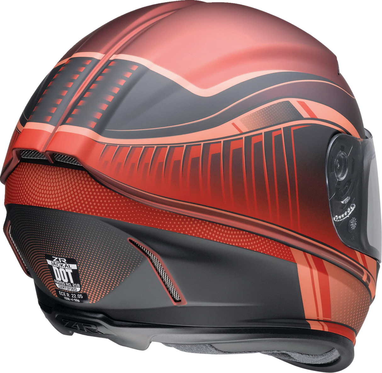 Z1R Jackal Motorcycle Helmet - Dark Matter - Red - Large 0101-14851