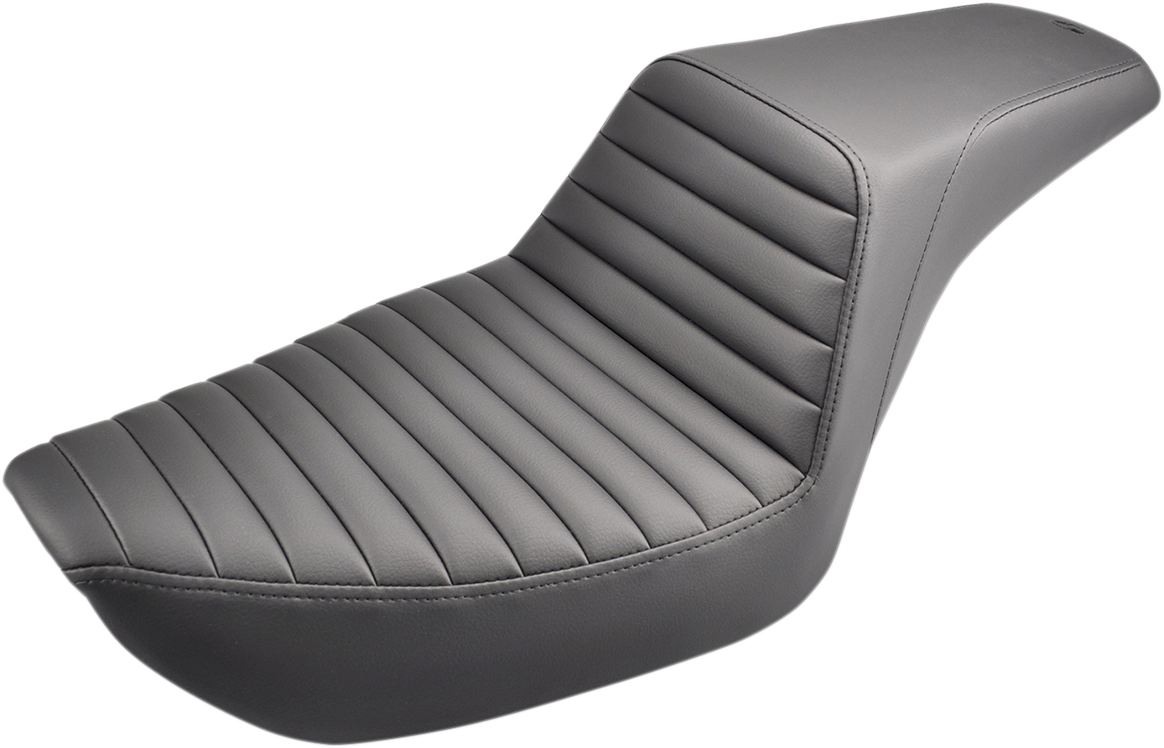 SADDLEMEN Step-Up Seat - Front Tuck-n-Roll - Black - Dyna 896-04-171