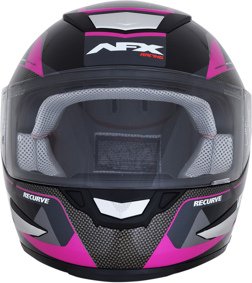 AFX FX-99 Motorcycle Helmet - Recurve - Black/Fuchsia - Large 0101-11104