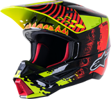 ALPINESTARS SM5 Motorcycle Helmet - Solar Flare - Gloss Black/Red/Yellow - Small 8305822-1355-SM