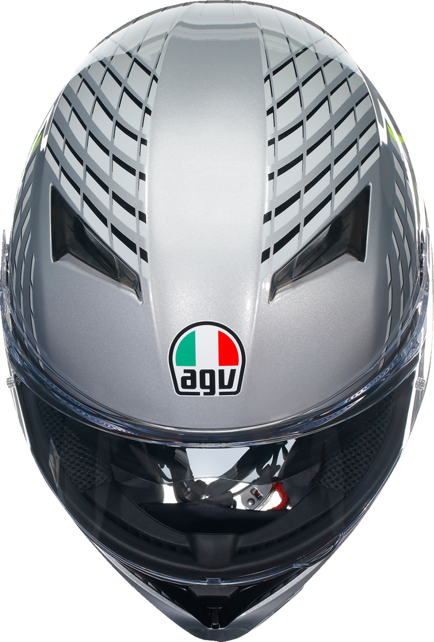 AGV K3 Motorcycle Helmet - Fortify - Gray/Black/Yellow Fluo - Large 2118381004011L