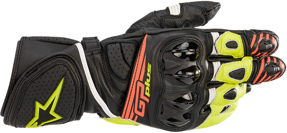 ALPINESTARS GP Plus R v2 Gloves - Black/Fluo Yellow/Fluo Red - 3XL 3556520-1538-3X