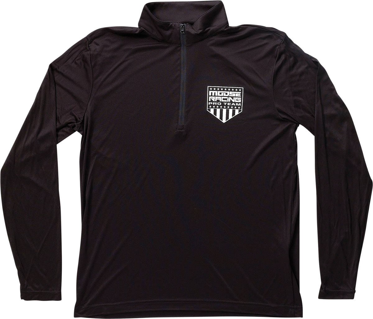 MOOSE RACING Quarter Zip Pullover - Black - Small 3050-5889