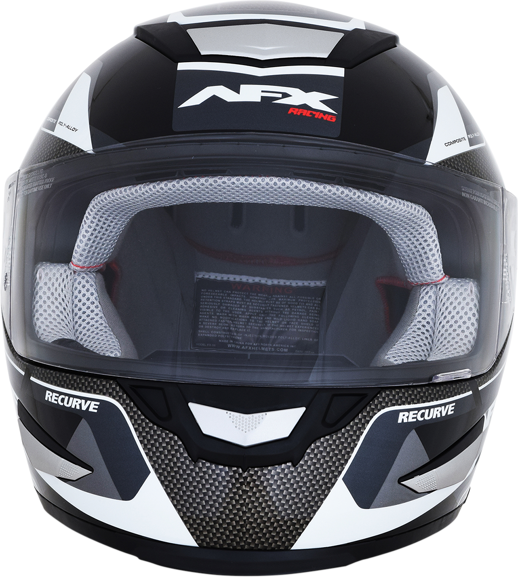 AFX FX-99 Motorcycle Helmet - Recurve - Black/White - Large 0101-11118