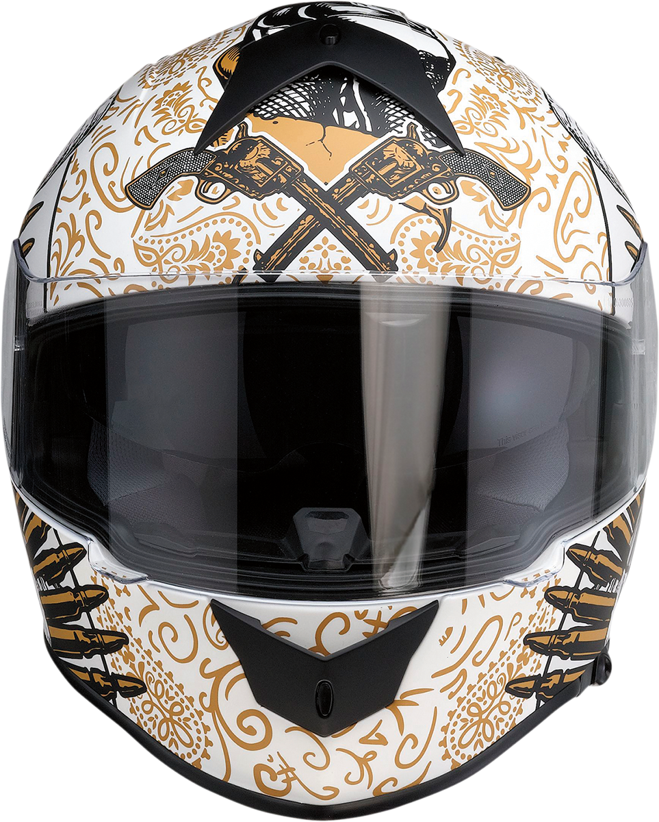 Z1R Warrant Motorcycle Helmet - Sombrero - White/Gold - Small 0101-14165