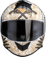 Z1R Warrant Motorcycle Helmet - Sombrero - White/Gold - Small 0101-14165