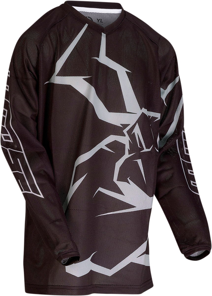 MOOSE RACING Youth Agroid Mesh Jersey - Black/Gray - Large 2912-1995